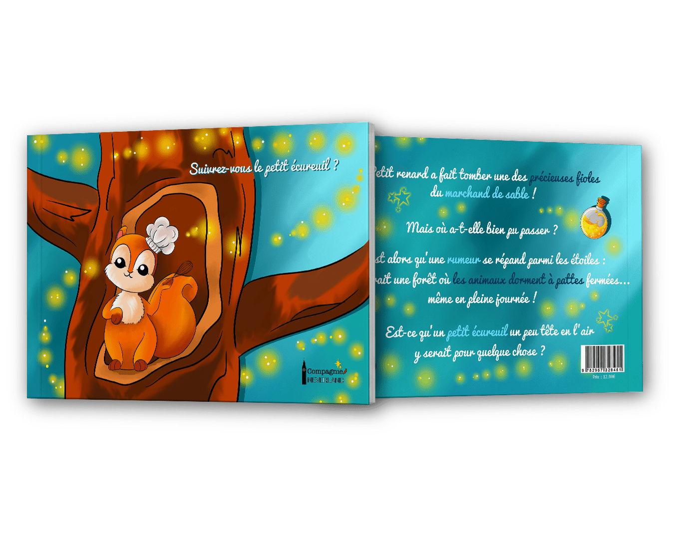Mock up de la couverture du livre Suivrez-vous le petit écureuil ? de l'auteure indépendate Selya