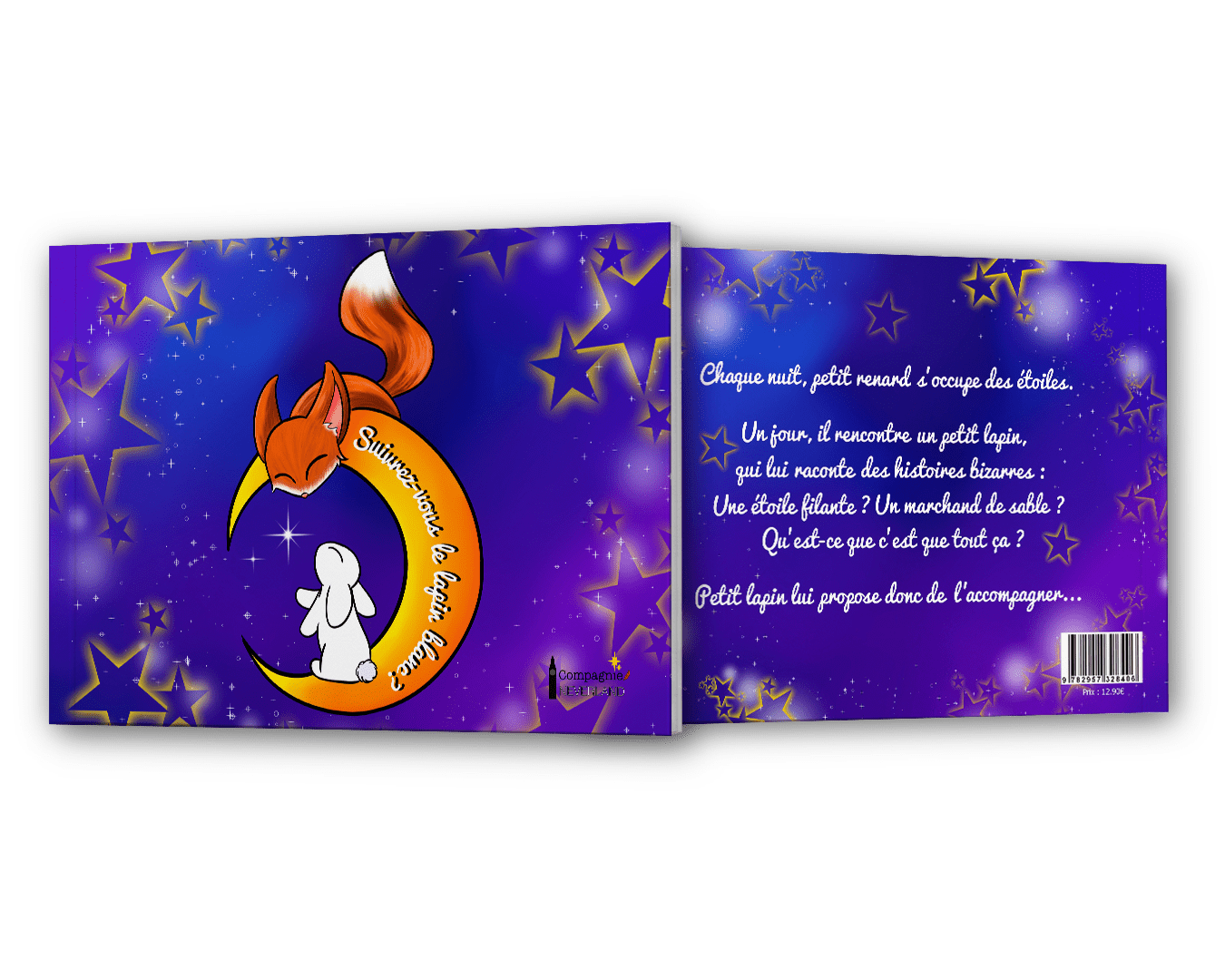 Mock Up du livre pour enfants Suivrez-vous le lapin blanc ? de l'auteure et illustratrice Selya
