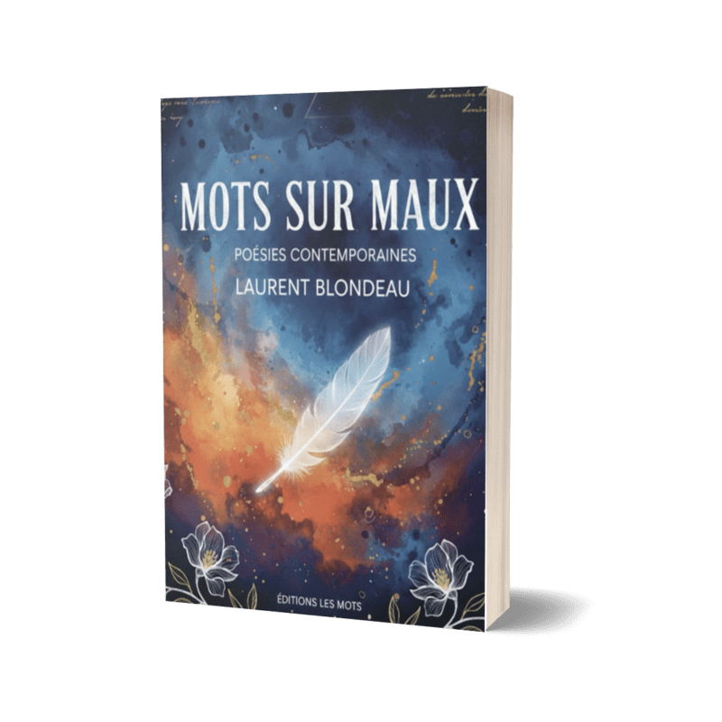 mock up du livre et recueil de poésie Mots sur Maux de Laurent Blondeau