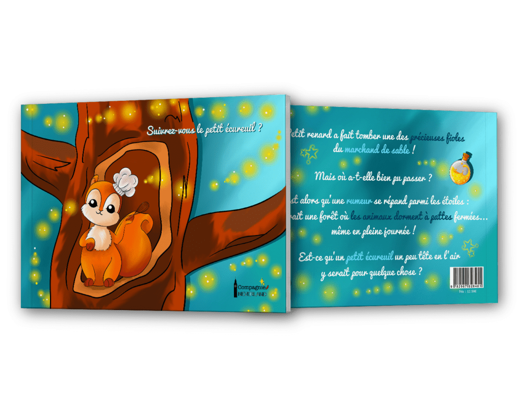 Mock up de la couverture du livre Suivrez-vous le petit écureuil ? de l'auteure indépendate Selya